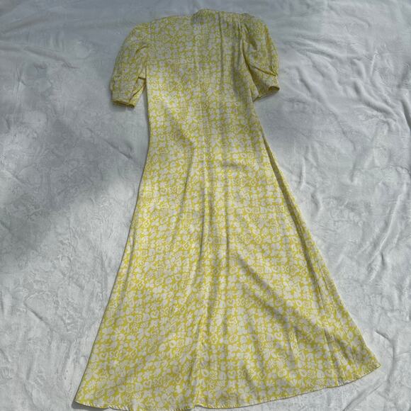 Róhe Rohe Clara Yellow White Floral Puff Sleeve Dress Size 38 FR 6 US NWT $395 - Picture 16 of 16